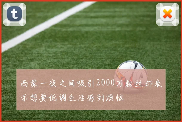 西蒙一夜之间吸引2000万粉丝却表示想要低调生活感到烦恼
